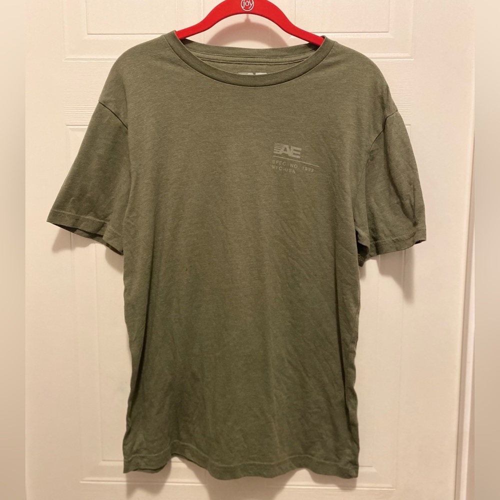 American Eagle Outfitters Green Cotton Regular Fit Printed T-Shirt Men’s Size S